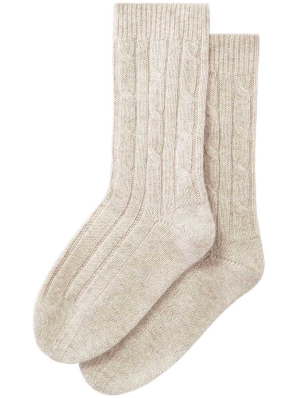 Pringle of Scotland cable-knitt cashmere socks - Neutrals von Pringle of Scotland