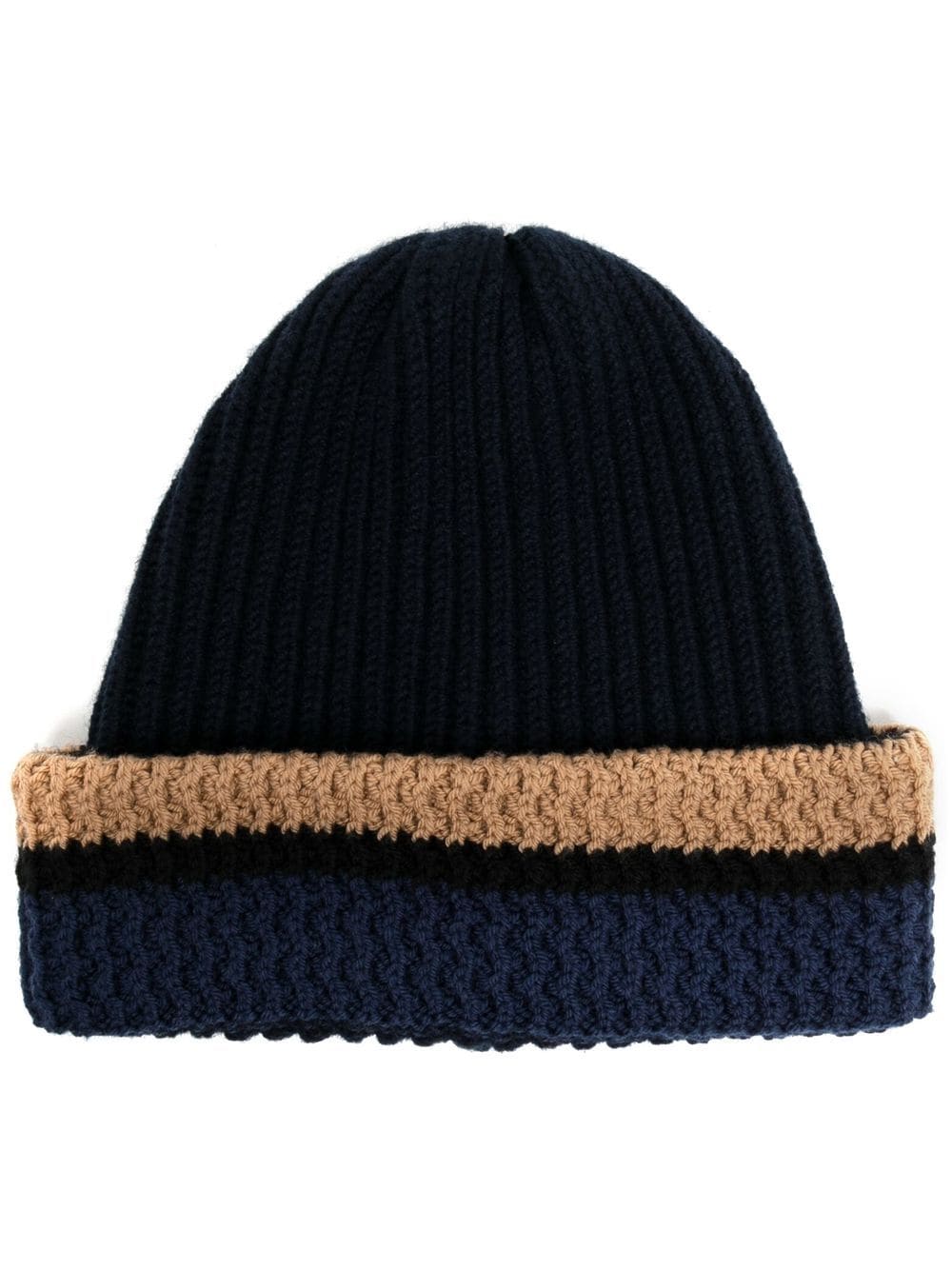 Pringle of Scotland colour-block wool-cashmere beanie - Blue von Pringle of Scotland