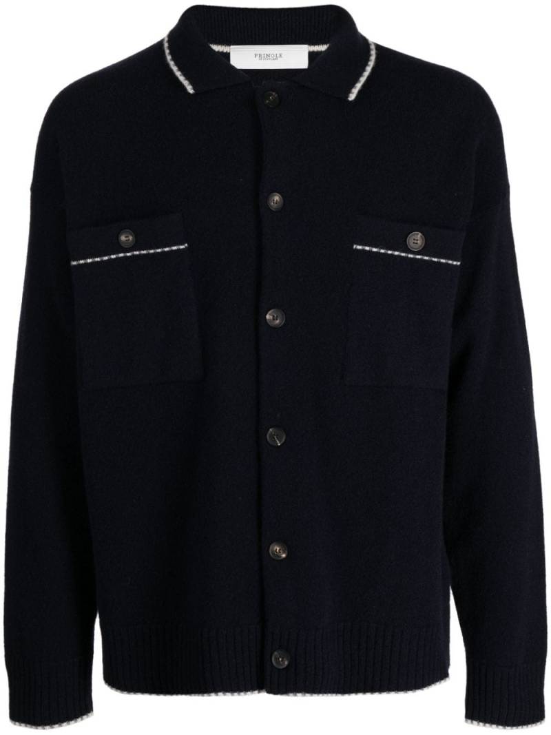 Pringle of Scotland contrast-trim buttoned cardigan - Blue von Pringle of Scotland