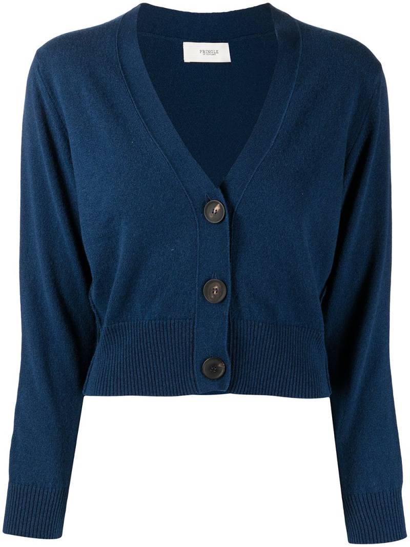 Pringle of Scotland cropped button-up cardigan - Blue von Pringle of Scotland