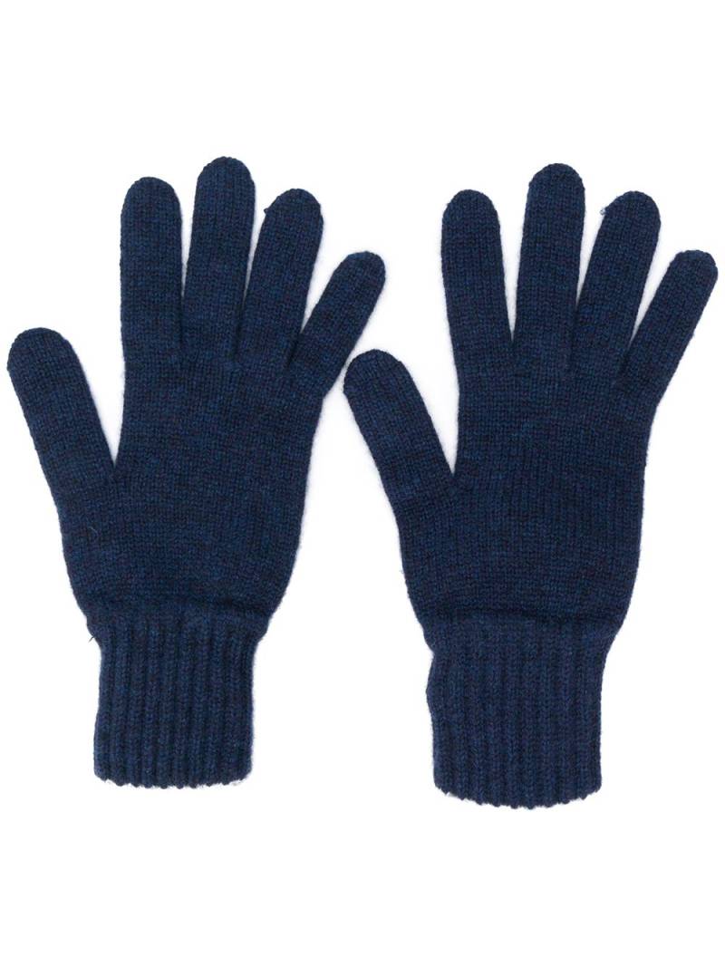 Pringle of Scotland gloves with ribbed details - Blue von Pringle of Scotland