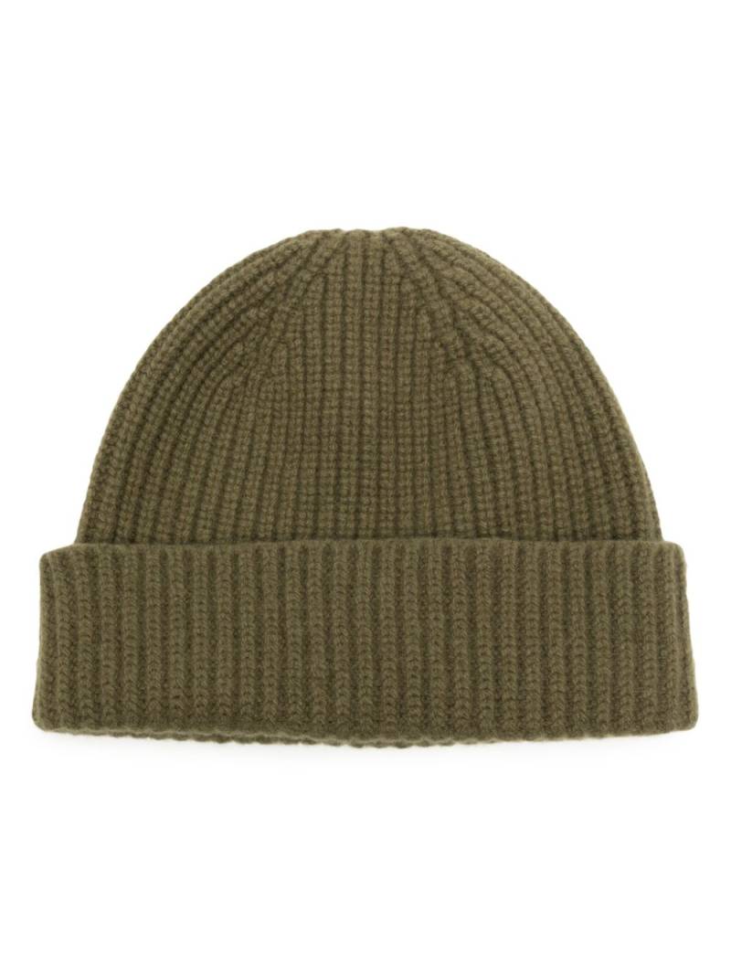 Pringle of Scotland ribbed-knit turn-up brim beanie - Green von Pringle of Scotland