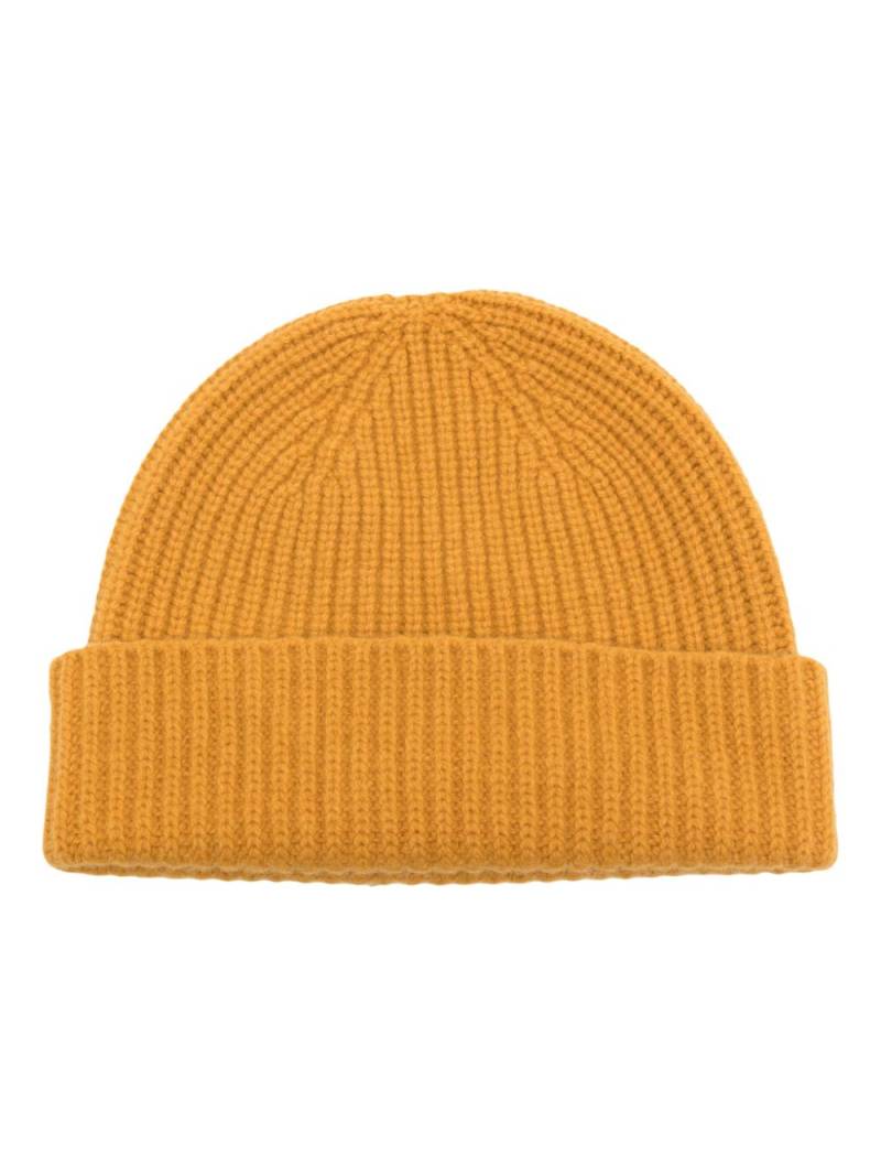 Pringle of Scotland ribbed-knit turn-up brim beanie - Yellow von Pringle of Scotland