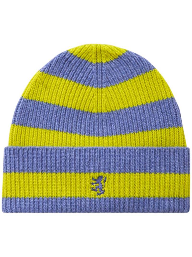 Pringle of Scotland striped cashmere beanie - Blue von Pringle of Scotland