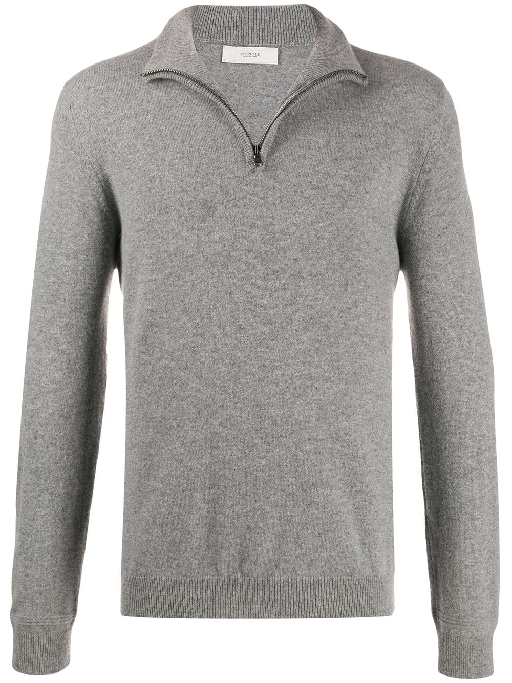 Pringle of Scotland zipped neck fine knit jumper - Grey von Pringle of Scotland