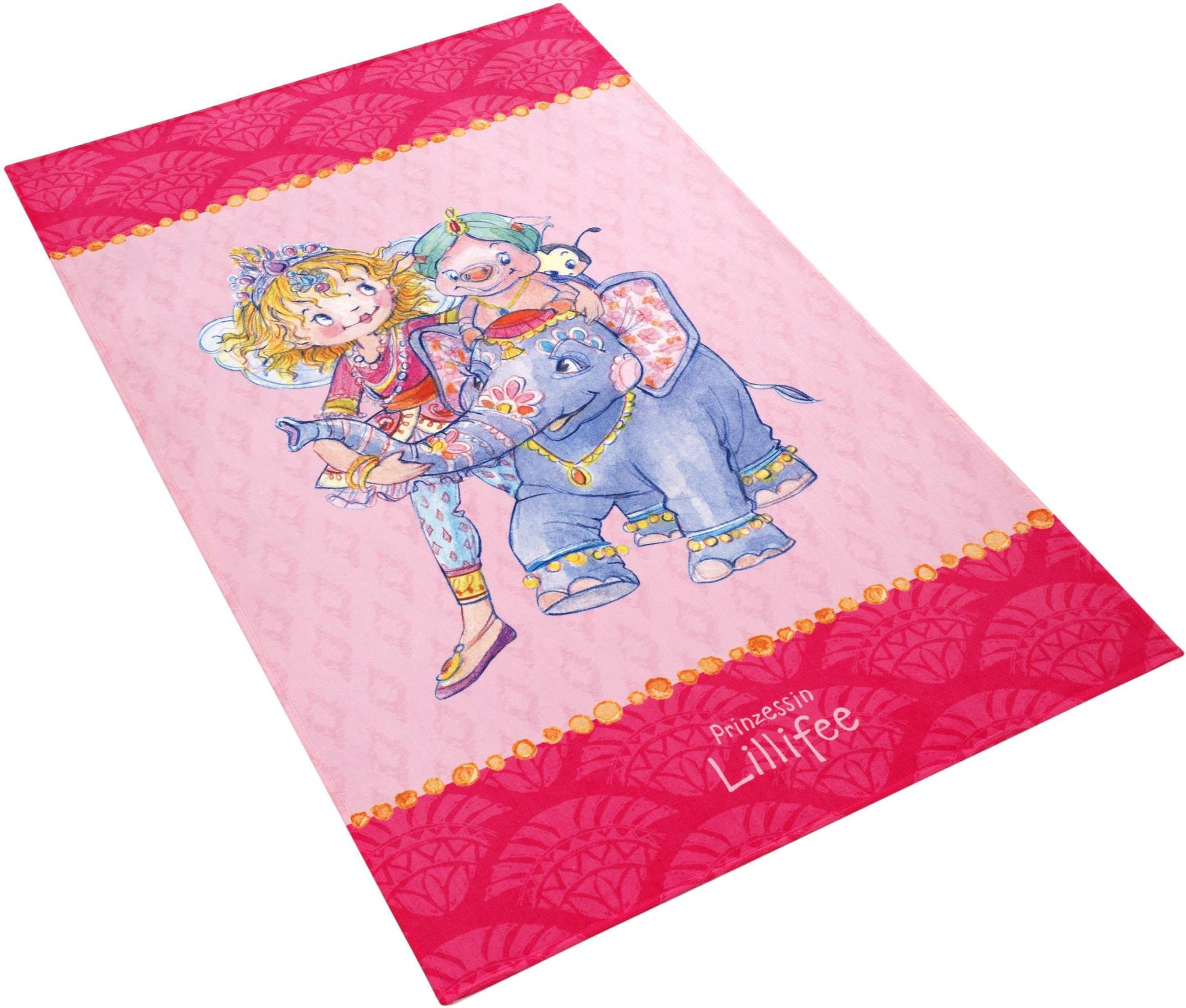 Prinzessin Lillifee Kinderteppich »LI-111«, rechteckig, bedruckter Stoff, Motiv Elefant & Pupsi, weiche Microfaser von Prinzessin Lillifee