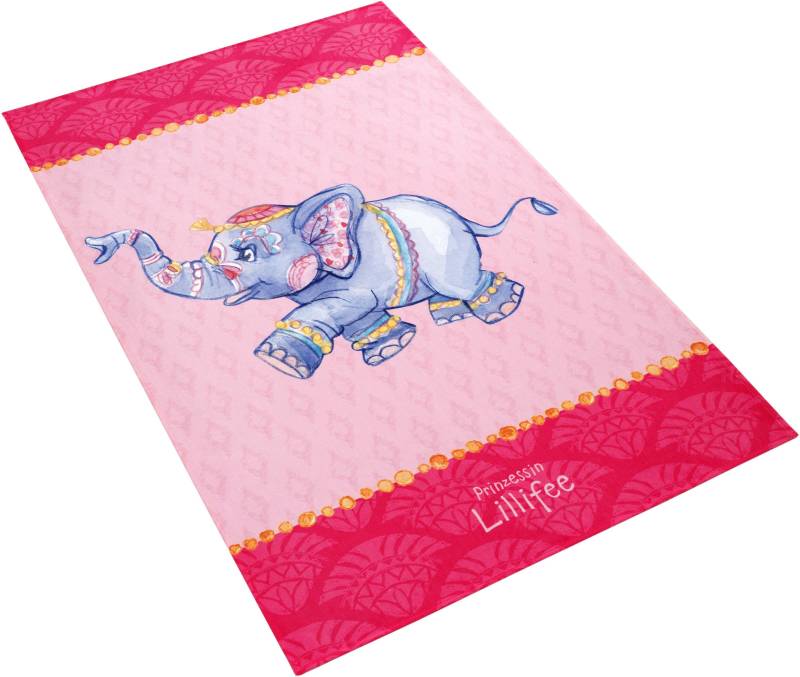 Prinzessin Lillifee Kinderteppich »LI-112«, rechteckig, 6 mm Höhe, bedruckter Stoff, Motiv Elefant, weiche Microfaser, Kinderzimmer von Prinzessin Lillifee