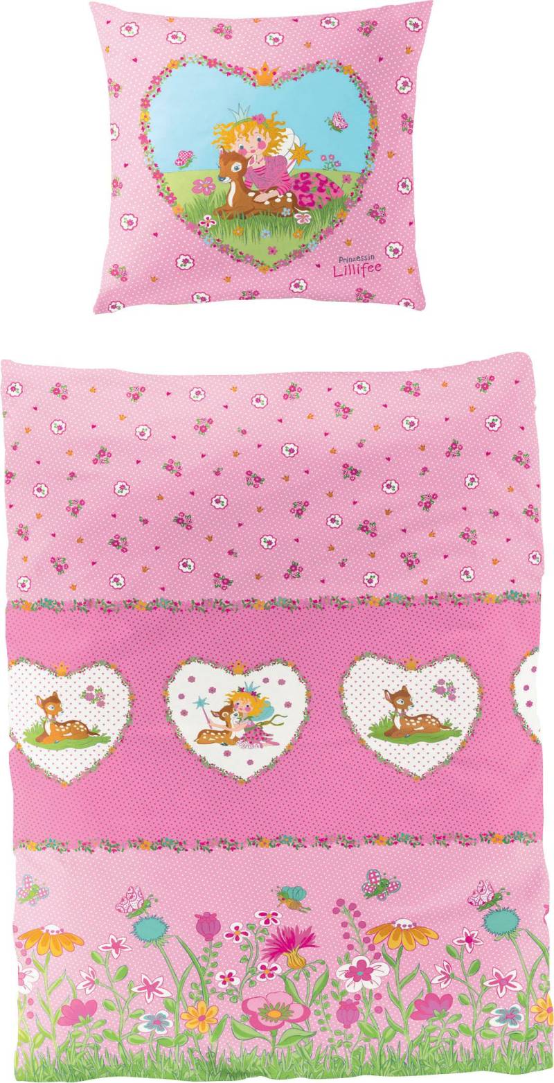 Prinzessin Lillifee Kinderbettwäsche »Reh«, Biber, 100 % Baumwolle, Lillifee, pflegeleicht von Prinzessin Lillifee