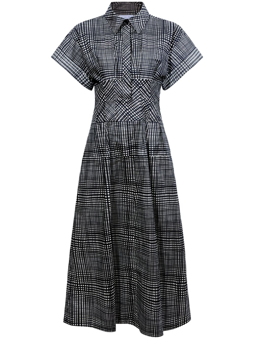 Proenza Schouler White Label Balston grid-pattern midi dress - Black von Proenza Schouler White Label