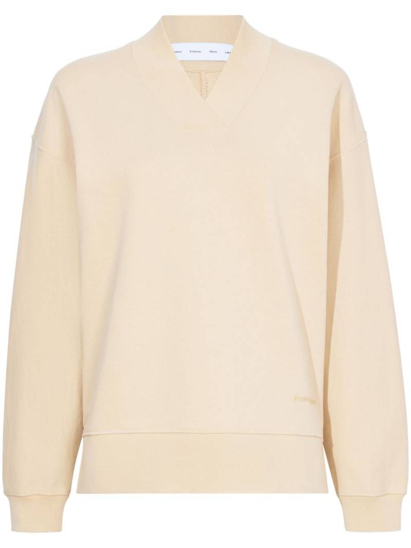 Proenza Schouler White Label Olivia V-neck cotton sweatshirt - Neutrals von Proenza Schouler White Label