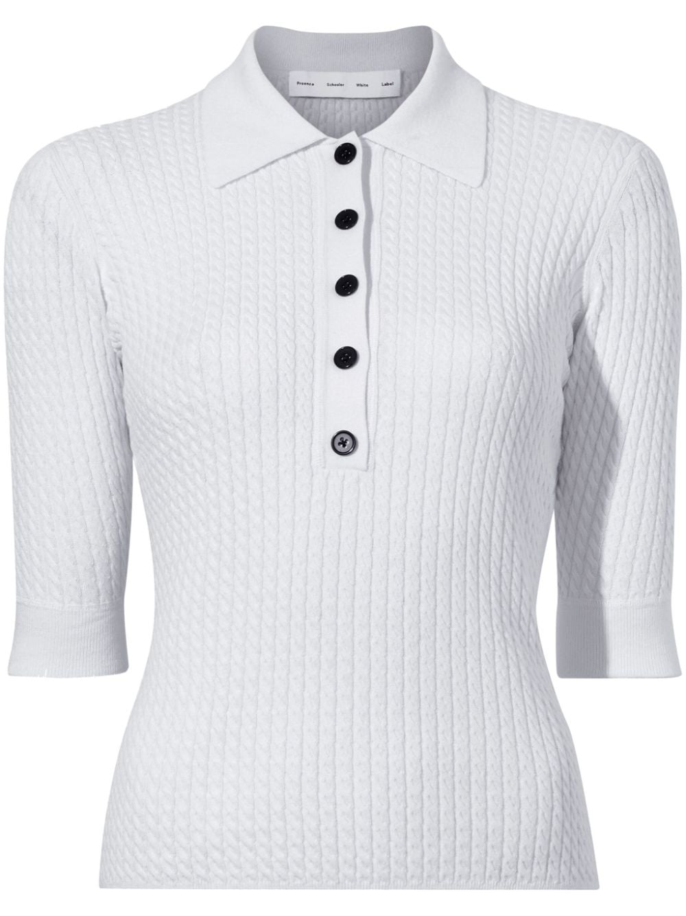 Proenza Schouler White Label Sera braided-knit polo shirt von Proenza Schouler White Label