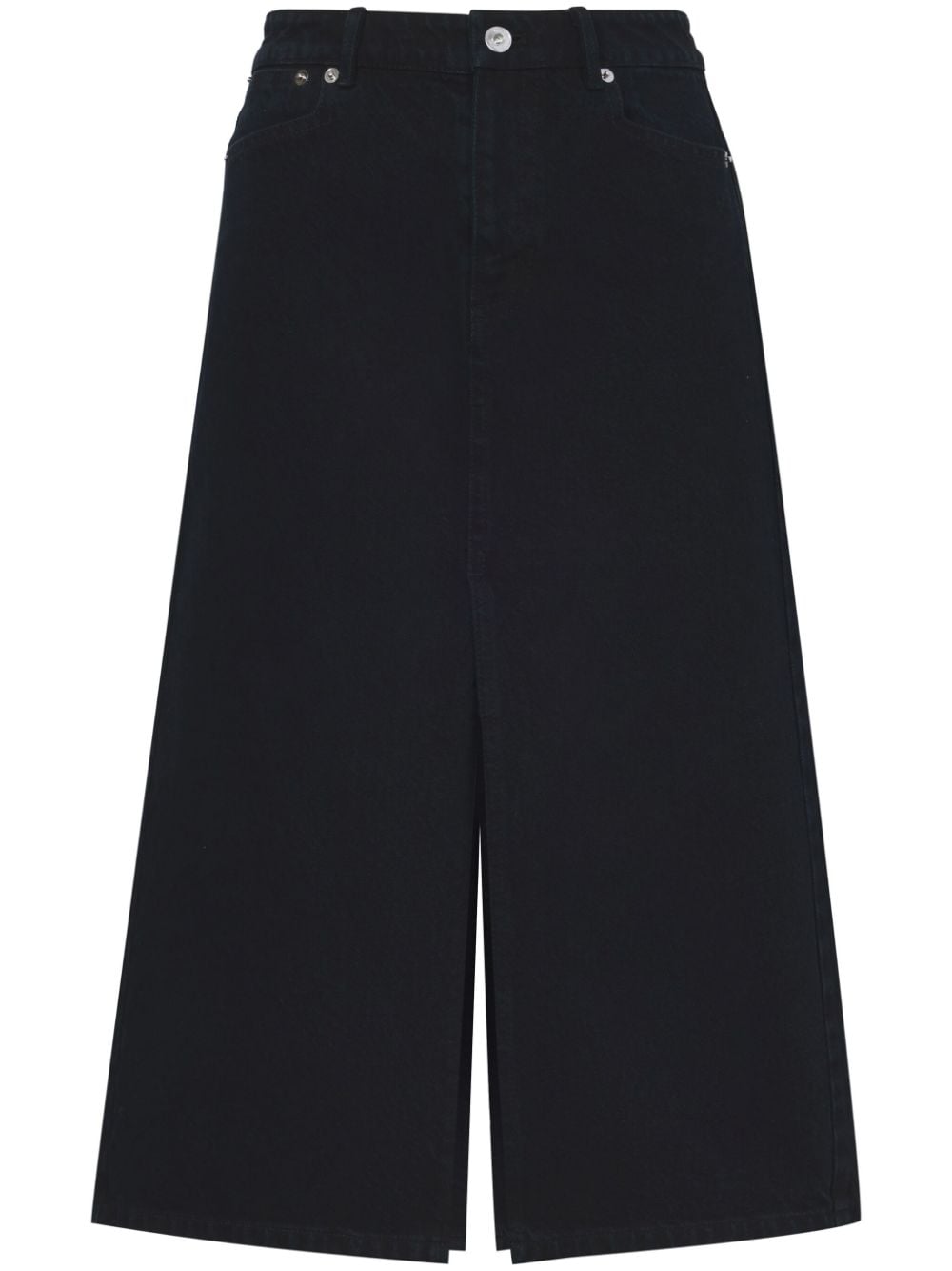 Proenza Schouler White Label Sloan washed-denim mid skirt - Black von Proenza Schouler White Label