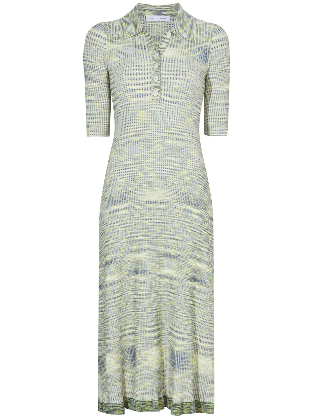 Proenza Schouler White Label Space Dye ribbed-knit polo dress - Blue von Proenza Schouler White Label