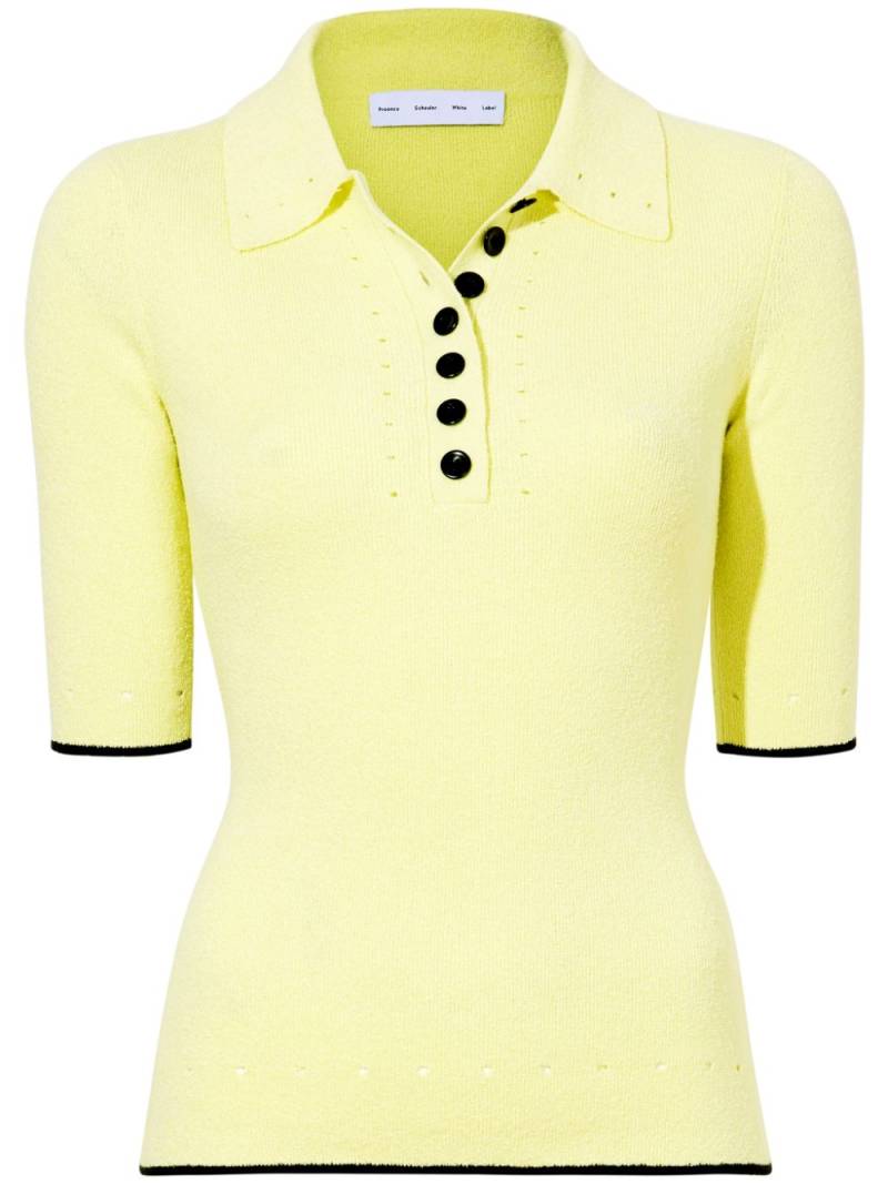 Proenza Schouler White Label Spencer ribbed-knit polo top - Yellow von Proenza Schouler White Label