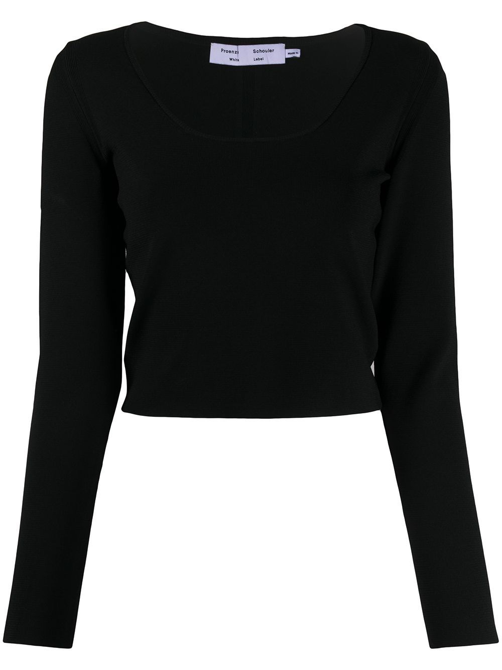 Proenza Schouler White Label scoop-neck long-sleeved jumper - Black von Proenza Schouler White Label