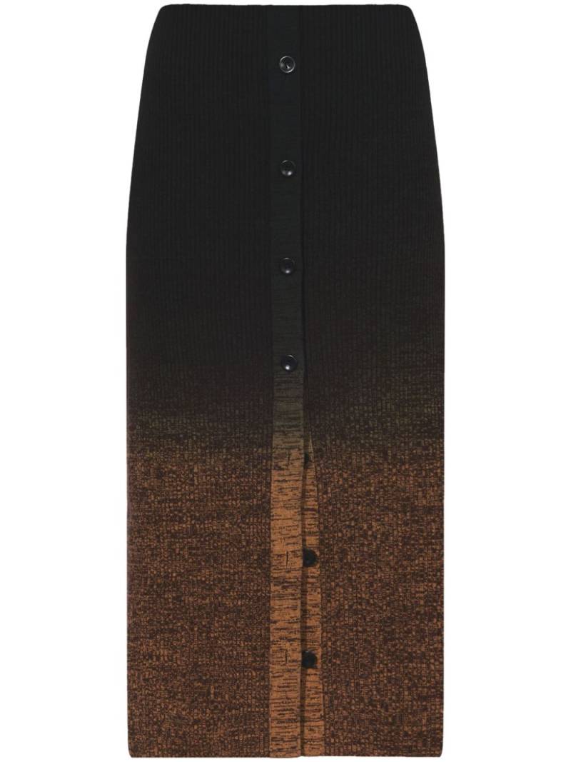 Proenza Schouler White Label gradient-effect knitted midi skirt - Brown von Proenza Schouler White Label