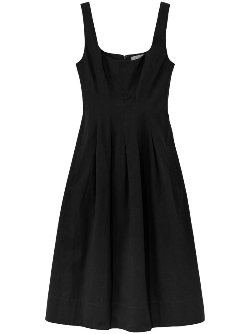 Proenza Schouler White Label pleated cotton-linen blend dress - Black von Proenza Schouler White Label