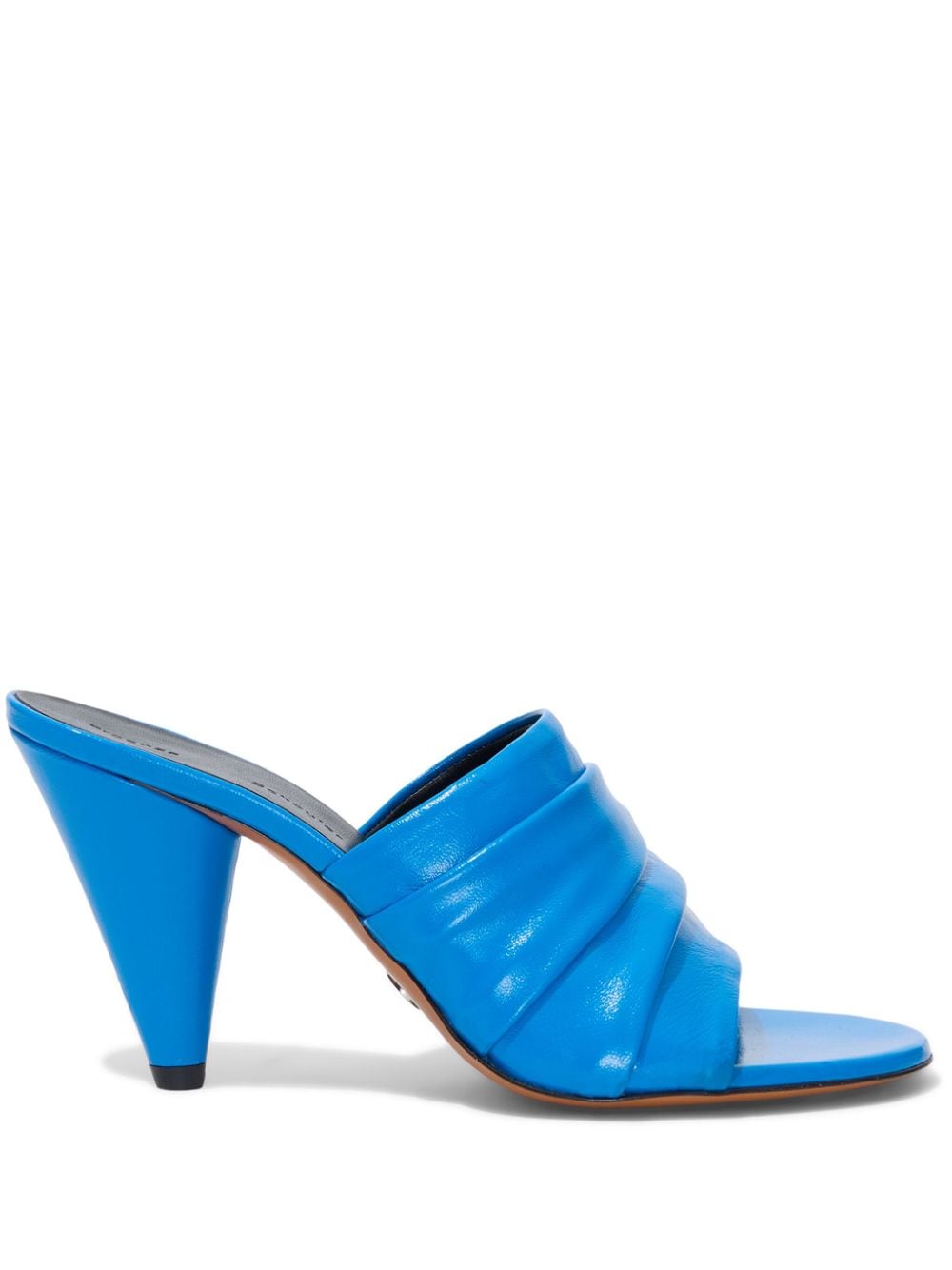 Proenza Schouler 85mm gathered-detail leather sandals - Blue von Proenza Schouler