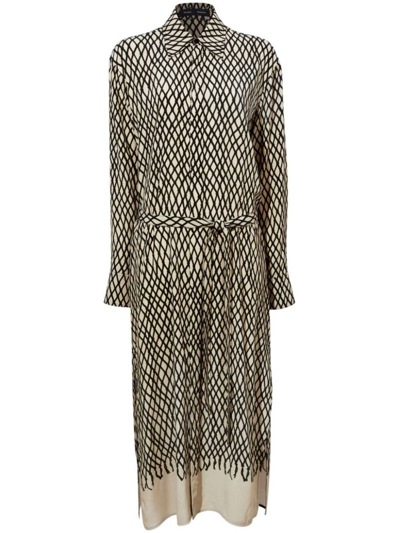 Proenza Schouler Bailey diamond-print midi dress - Neutrals von Proenza Schouler