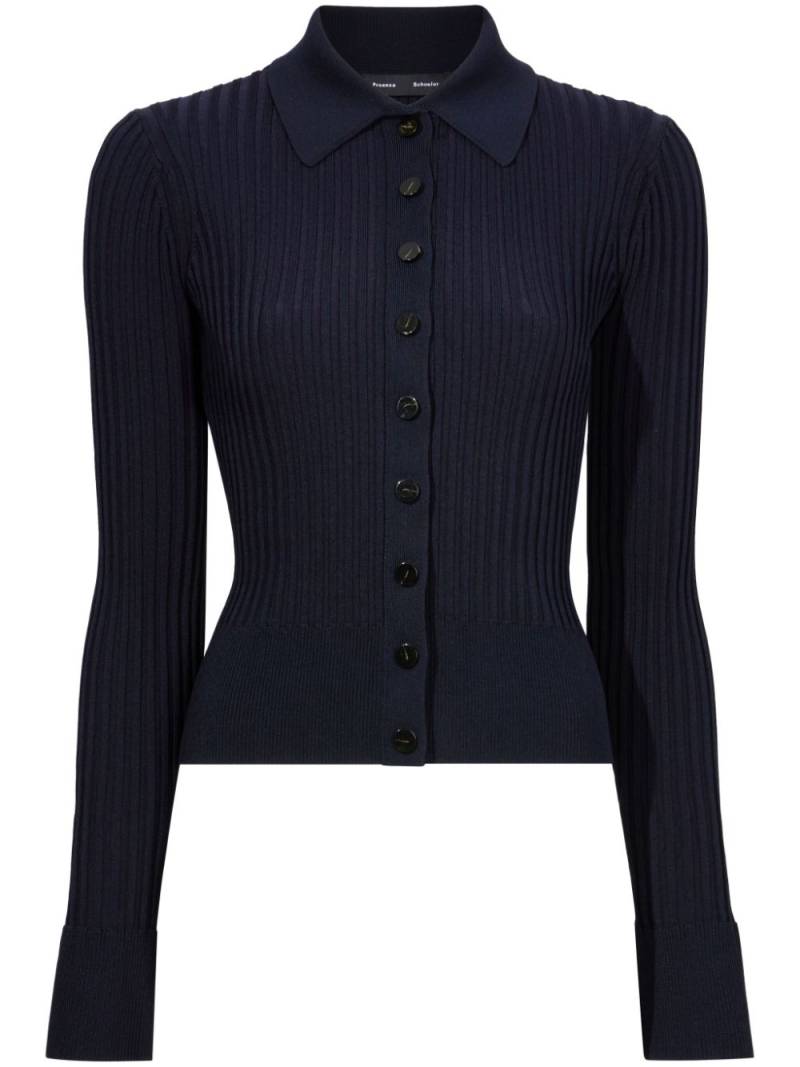 Proenza Schouler Carla ribbed cardigan - Black von Proenza Schouler