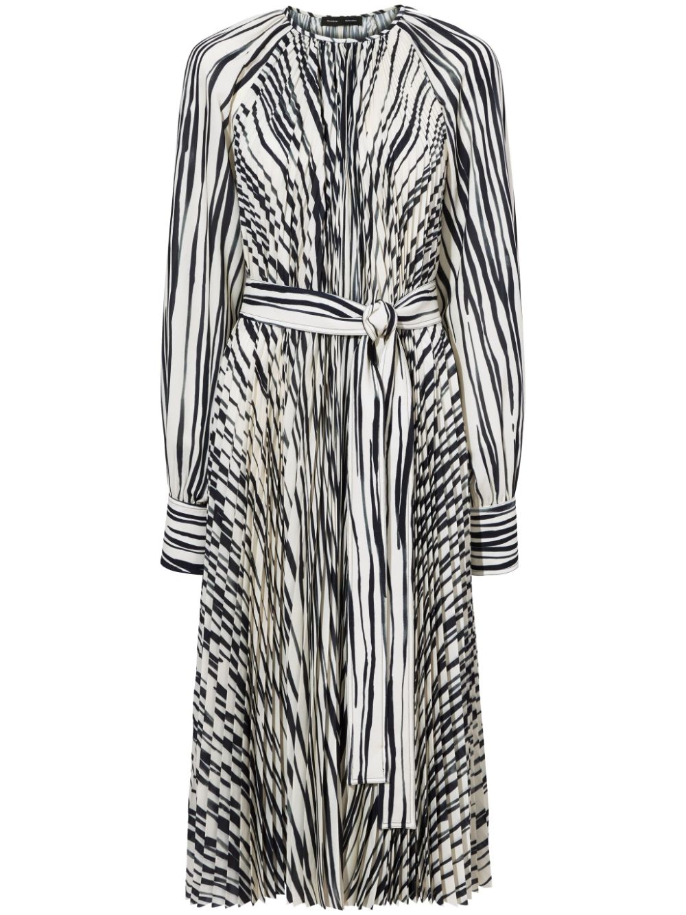 Proenza Schouler Carol stripe-print pleated dress - Neutrals von Proenza Schouler