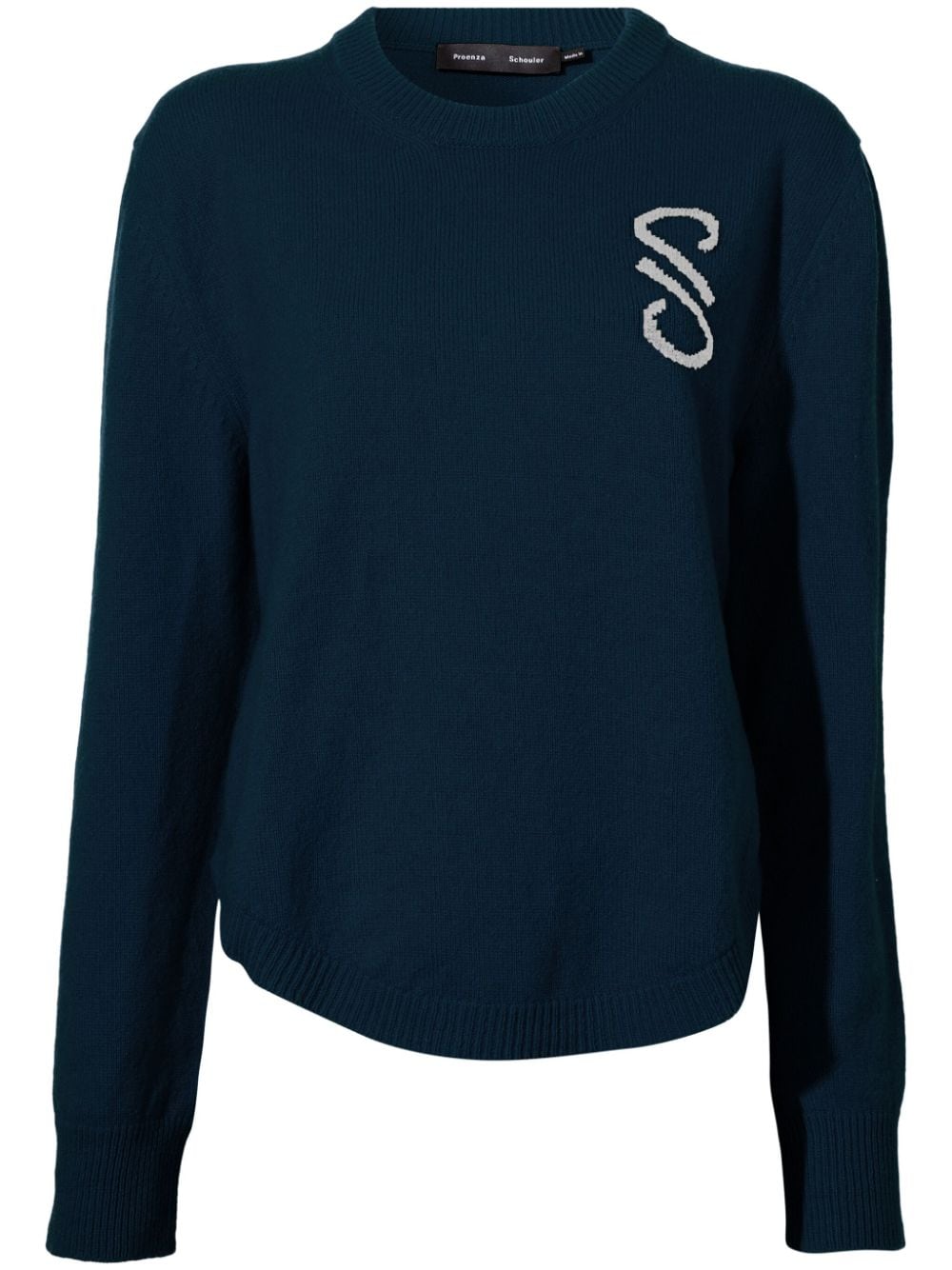 Proenza Schouler Harrison monogram-jacquard jumper - Blue von Proenza Schouler