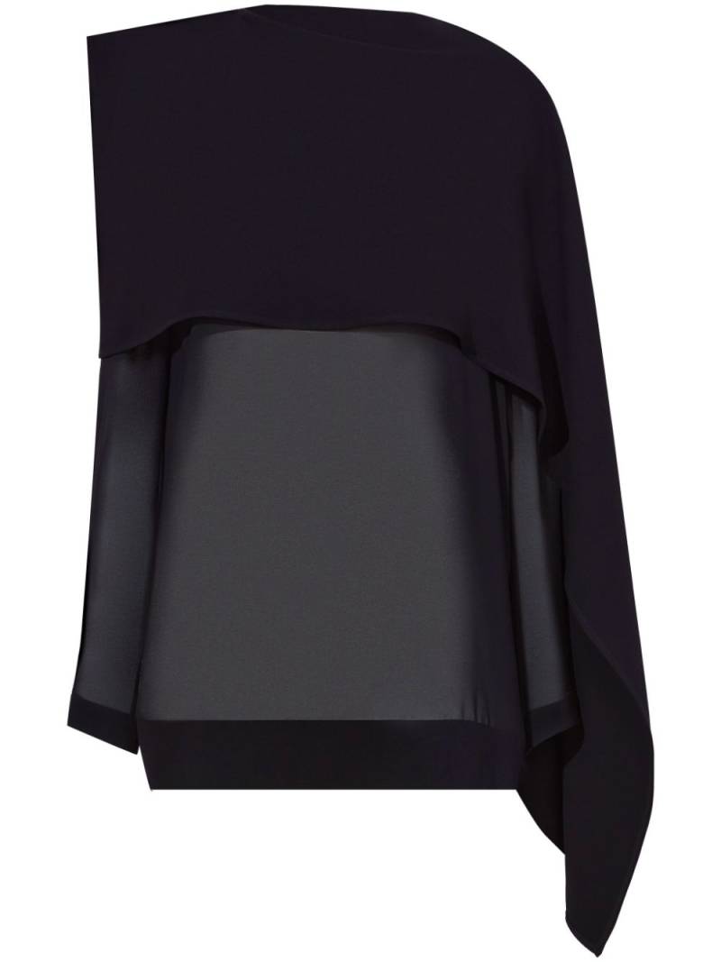 Proenza Schouler asymmetric semi-sheer chiffon top - Black von Proenza Schouler