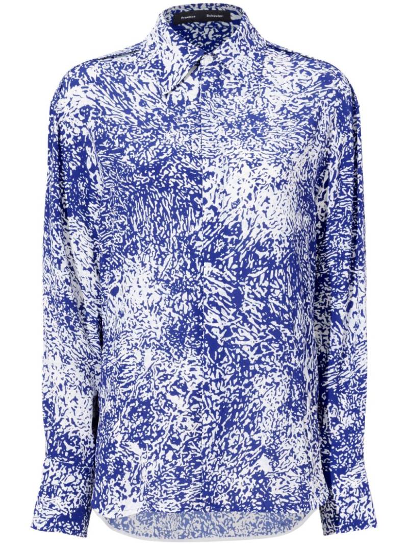 Proenza Schouler Norman abstract-print blouse - Blue von Proenza Schouler