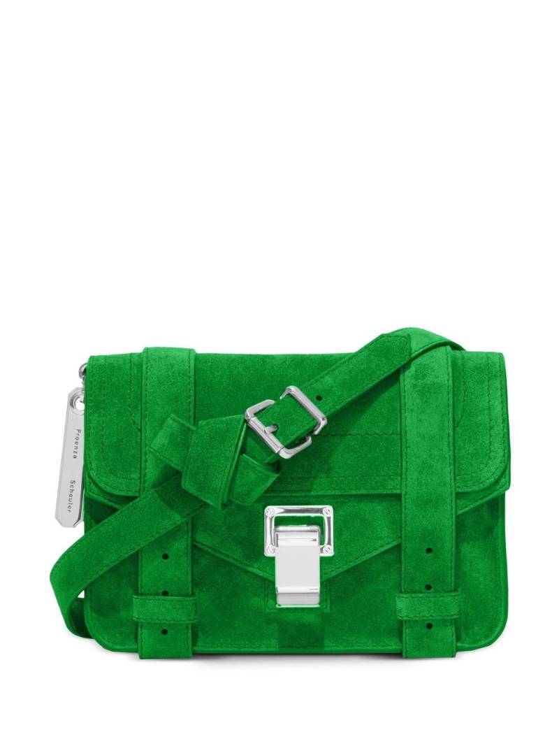 Proenza Schouler PS1 Mini suede satchel bag - Green von Proenza Schouler