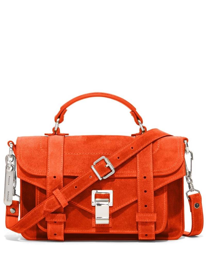 Proenza Schouler PS1 Tiny suede satchel bag - Red von Proenza Schouler