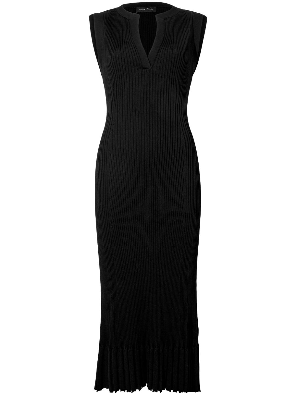 Proenza Schouler Tatum V-neck ribbed midi dress - Black von Proenza Schouler