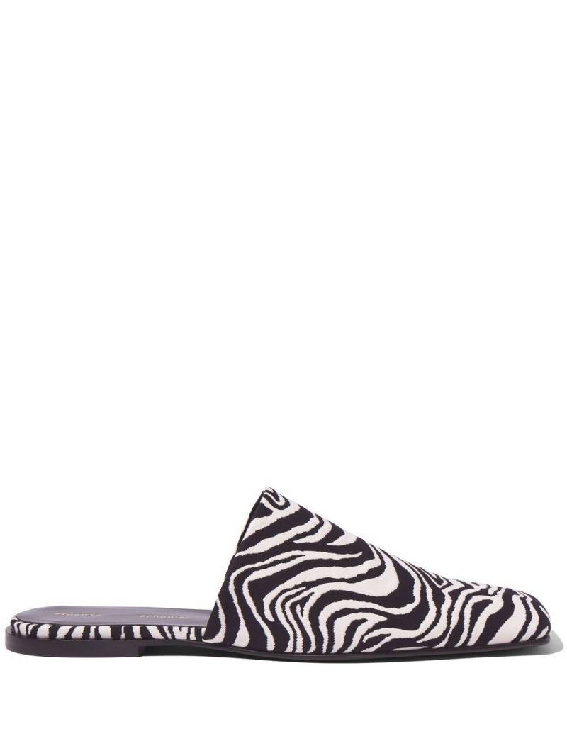 Proenza Schouler Trap zebra jacquard slippers - White von Proenza Schouler