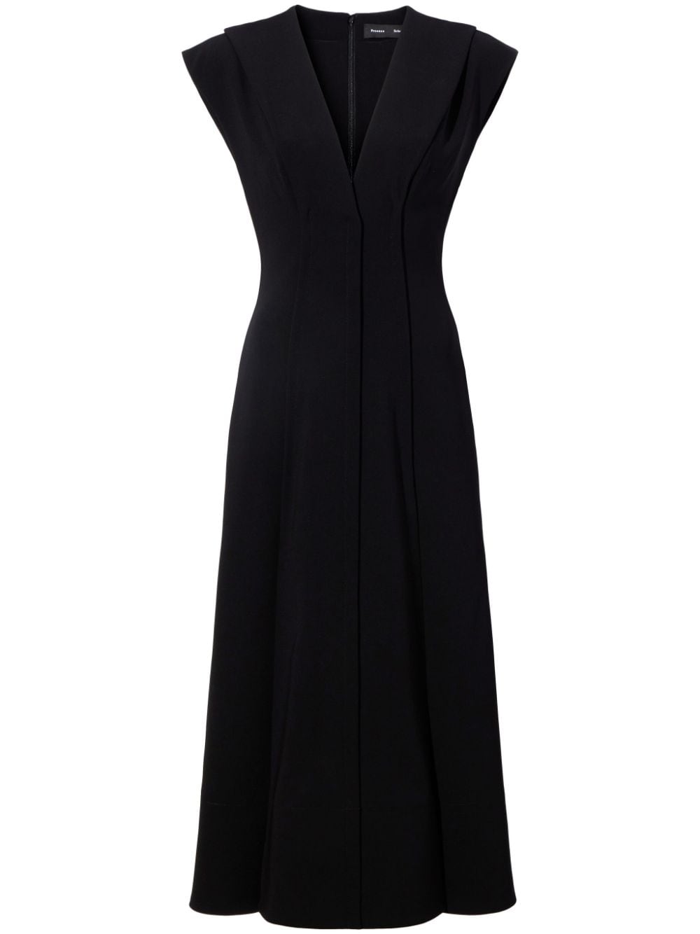 Proenza Schouler V-neck cap-sleeves midi dress - Black von Proenza Schouler