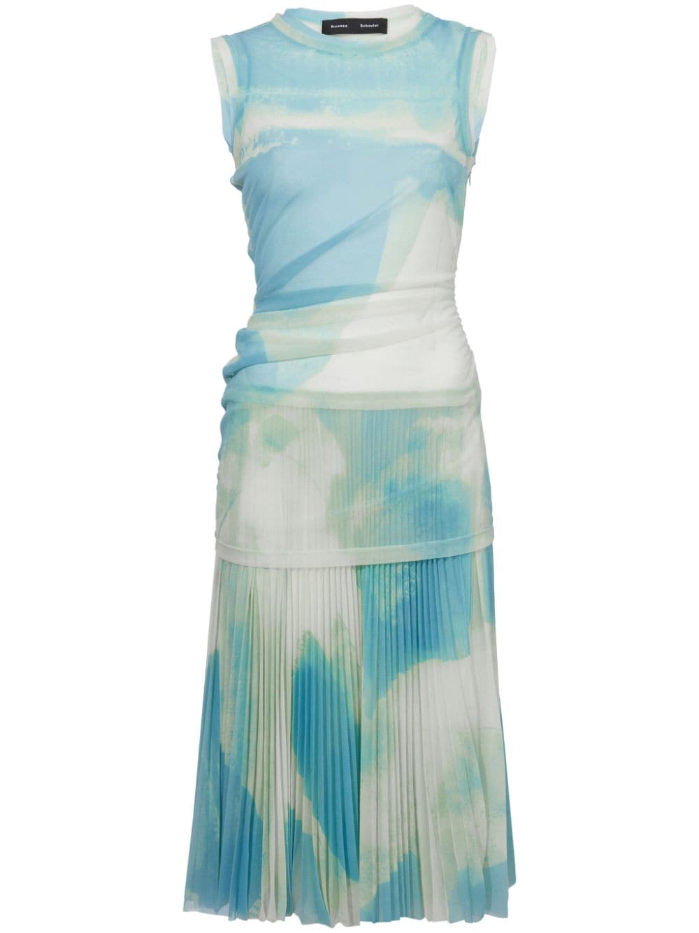 Proenza Schouler Zoe abstract-print midi dress - Blue von Proenza Schouler