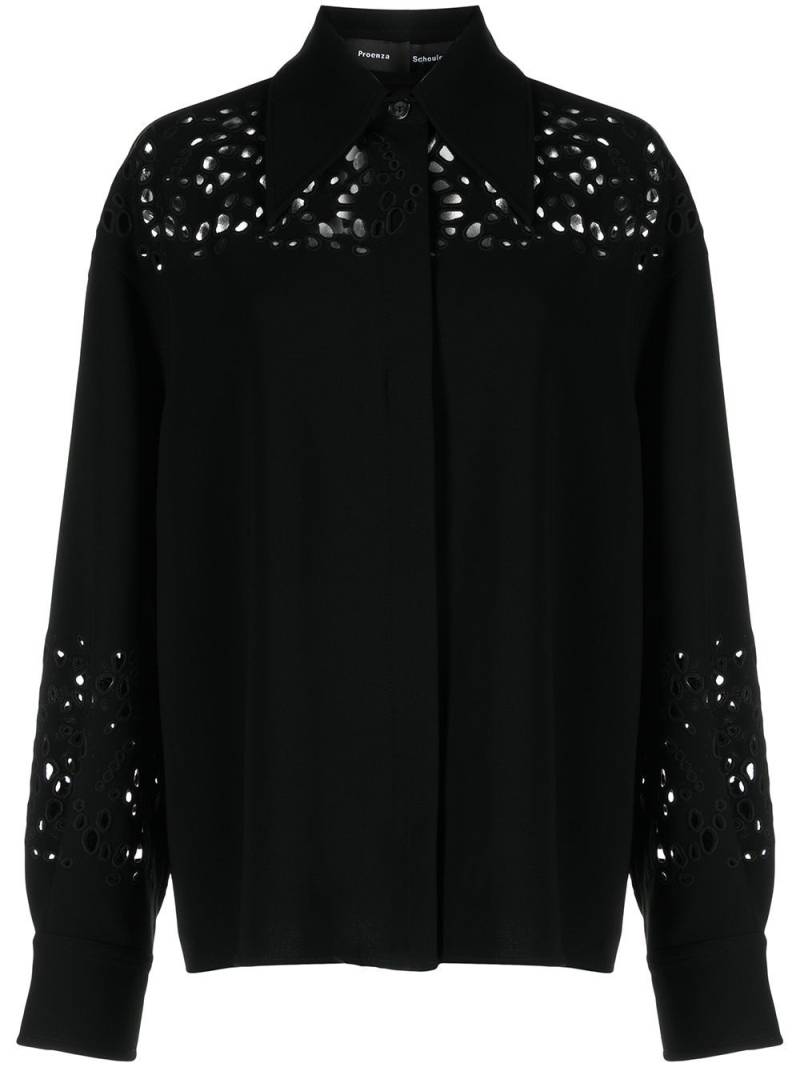 Proenza Schouler broderie anglaise crepe shirt - Black von Proenza Schouler