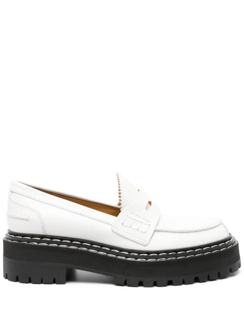 Proenza Schouler contrast-stitch penny-slot leather loafers - White von Proenza Schouler