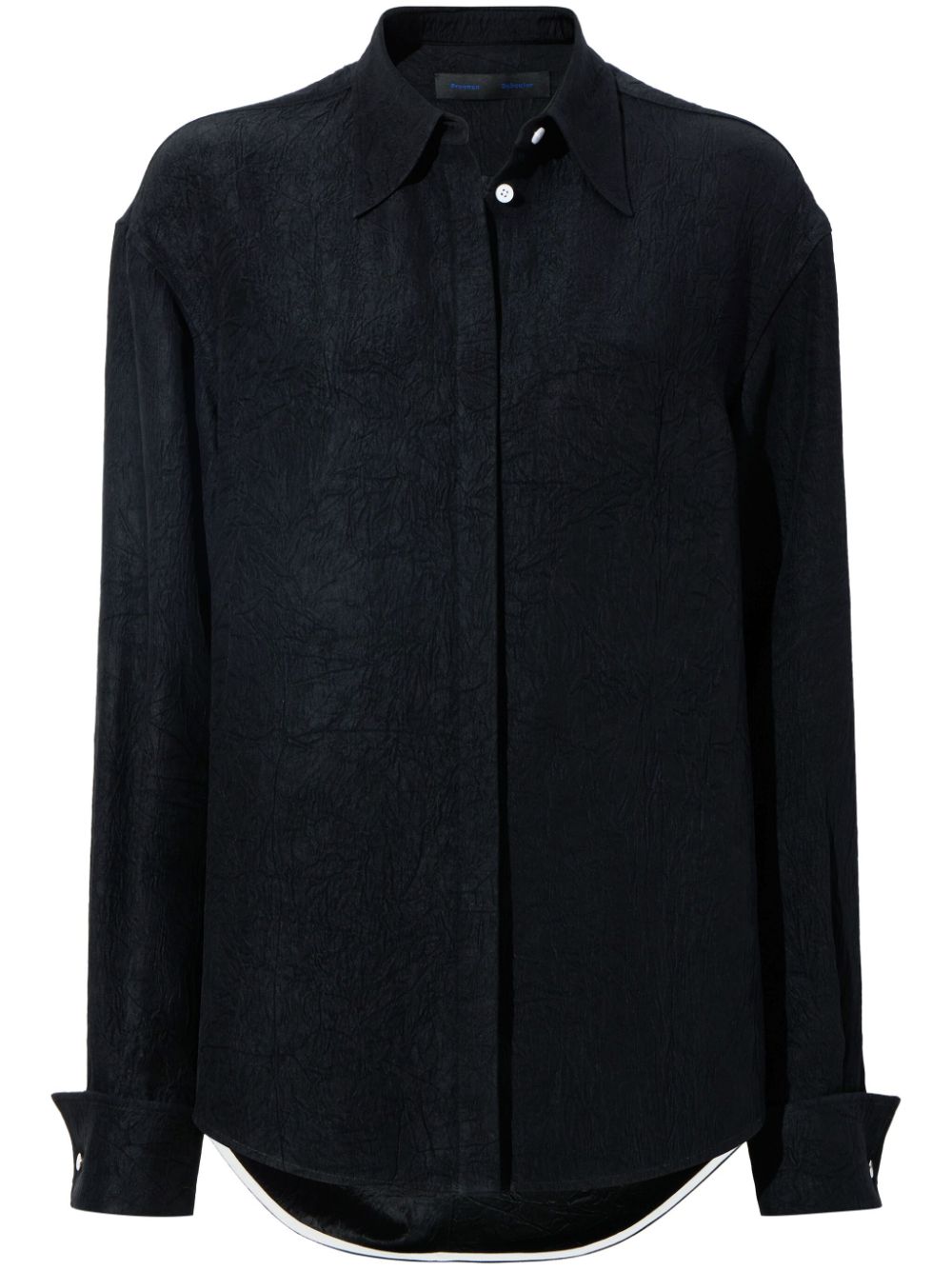 Proenza Schouler crinkled satin-finish shirt - Black von Proenza Schouler