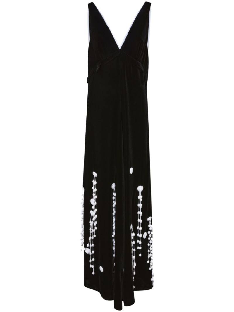 Proenza Schouler embroidered A-line velvet dress - Black von Proenza Schouler