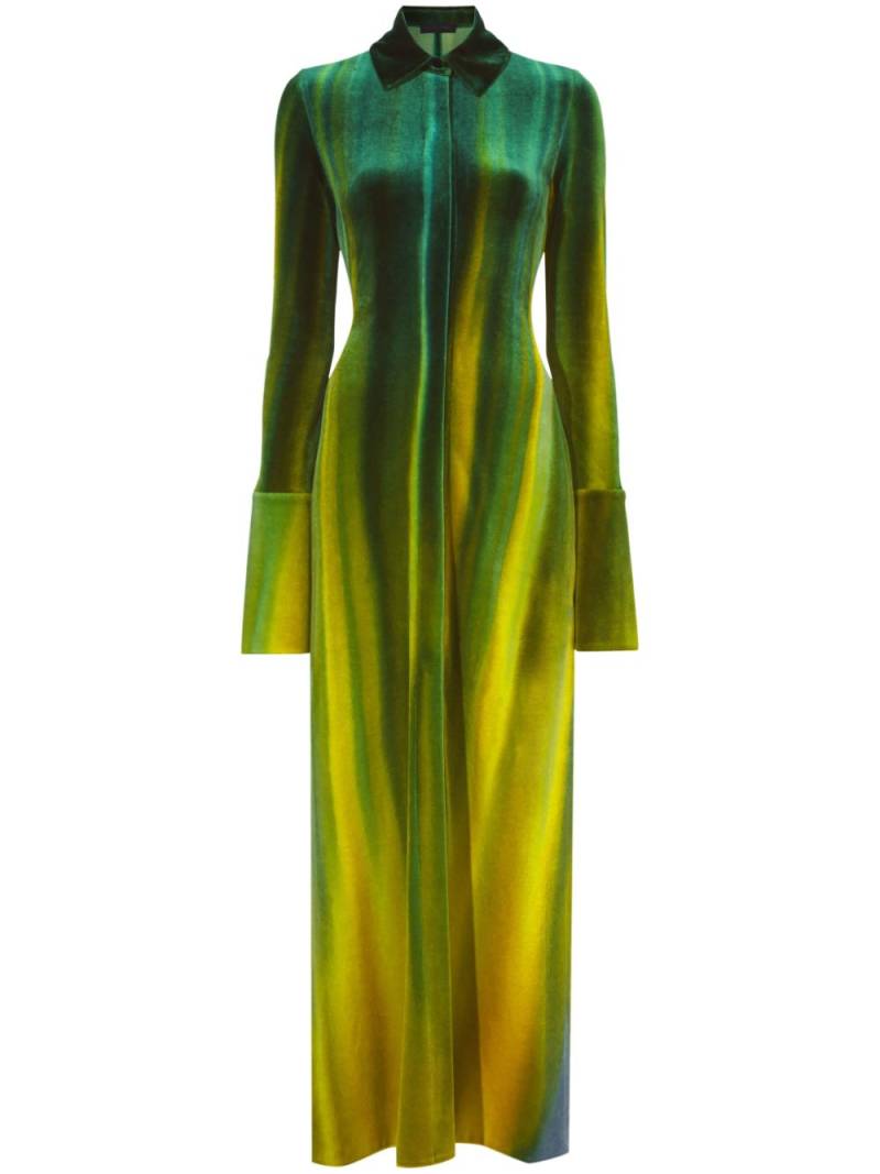 Proenza Schouler ice-dyed velvet shirt dress - Green von Proenza Schouler