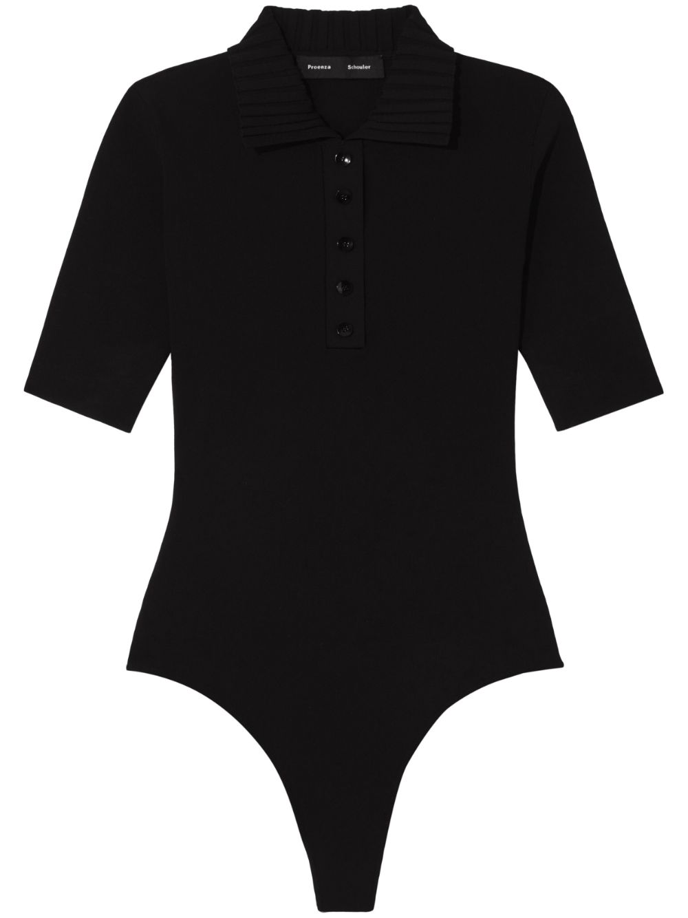 Proenza Schouler knitted short-sleeved polo top - Black von Proenza Schouler