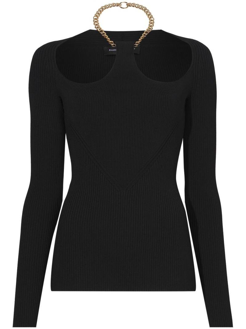 Proenza Schouler chain-detail ribbed-knit jumper - Black von Proenza Schouler