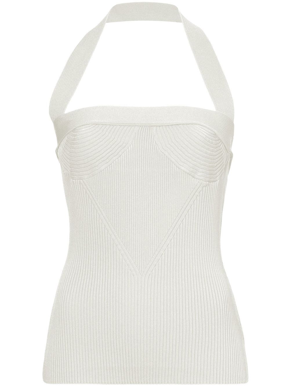 Proenza Schouler ribbed-knit halterneck knitted top - White von Proenza Schouler