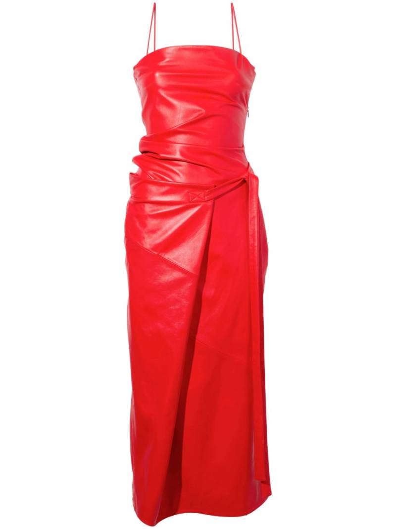 Proenza Schouler ruched leather midi dress - Red von Proenza Schouler