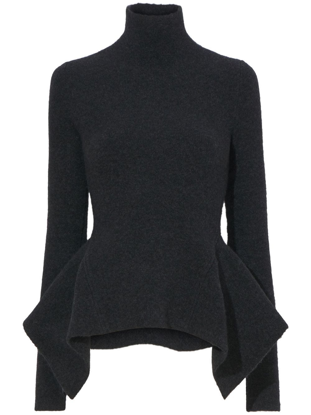 Proenza Schouler ruffled-hem roll-neck jumper - Grey von Proenza Schouler