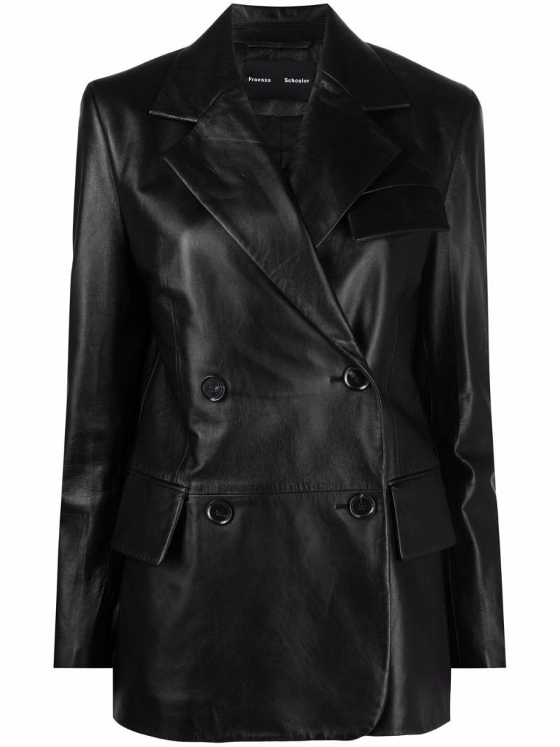 Proenza Schouler single-breasted leather blazer - Black von Proenza Schouler