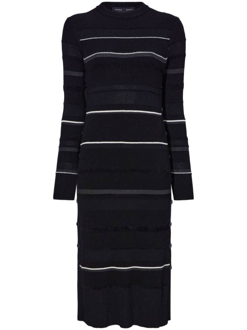 Proenza Schouler striped ribbed midi dress - Black von Proenza Schouler