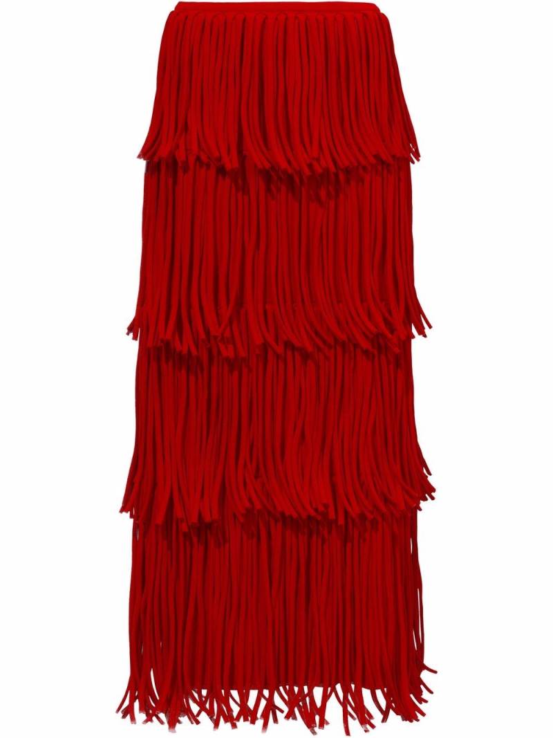 Proenza Schouler textured-knit fringed skirt - Orange von Proenza Schouler