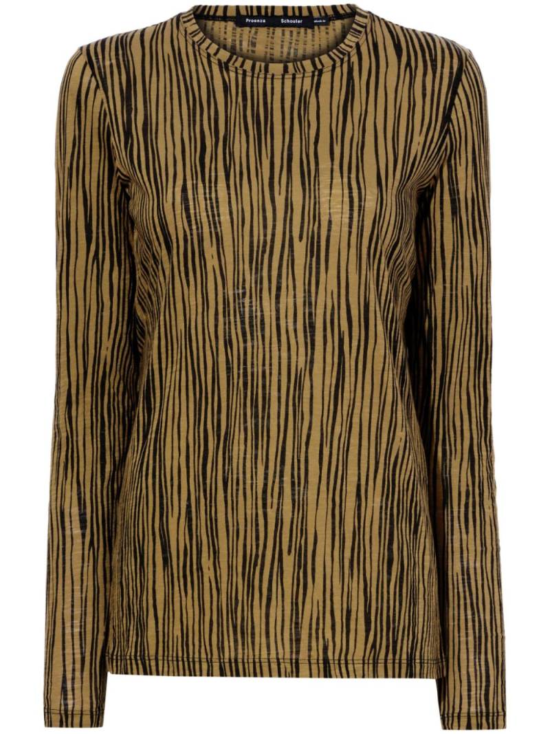 Proenza Schouler zebra-print jersey sweatshirt - Green von Proenza Schouler