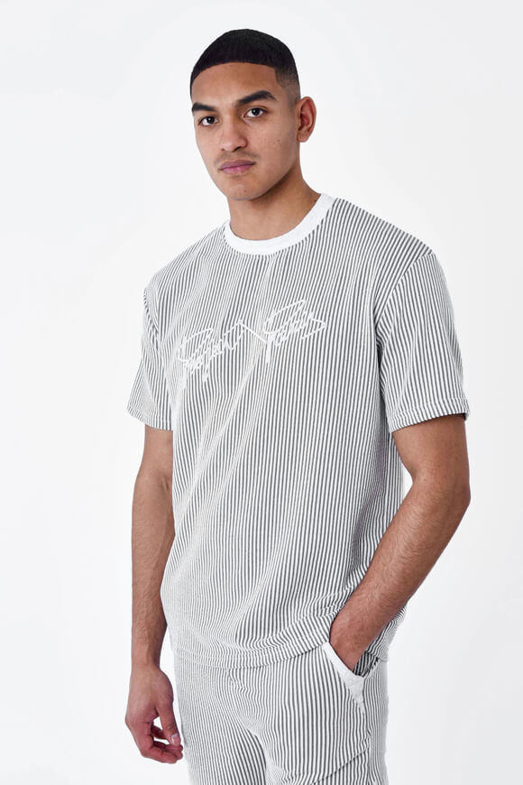 Project X T-Shirt mit Strukturstoff | Grey + Offwhite | Herren  | M