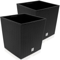 Blumentopf Rato Low 2er-Set Anthrazit 32x32x33cm von Deuba®